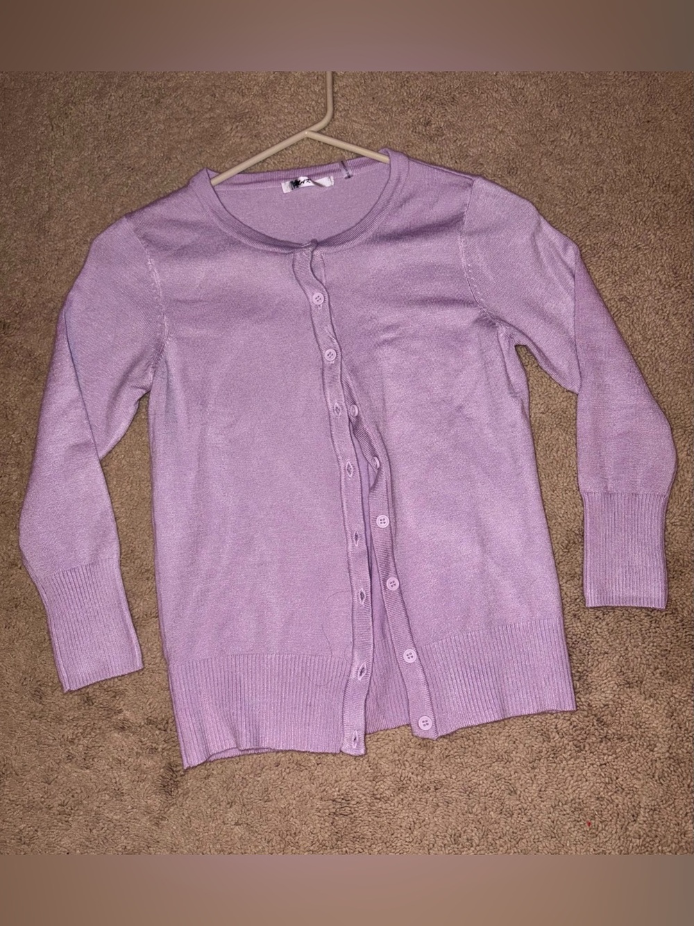 1950s Style MAK Sweater Lilac Purple Cardigan Sweater XS SMALL